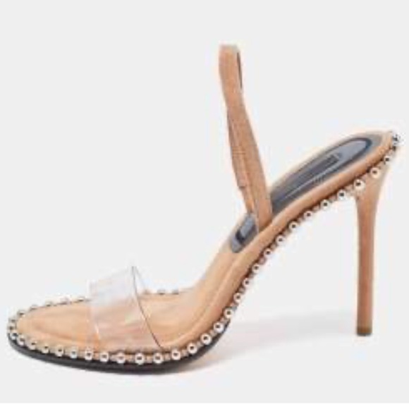 Alexander Wang Beige Suede & PVC Nova Slingback Sandals 🤎 - Picture 4 of 17